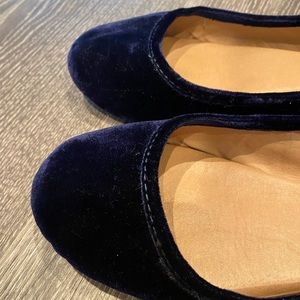 Navy velvet flats